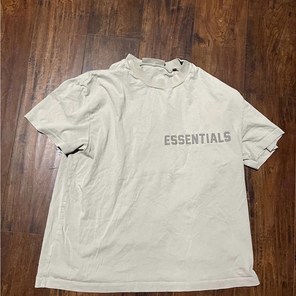 Essentials Men's Cream Short Sleeve Logo Tee